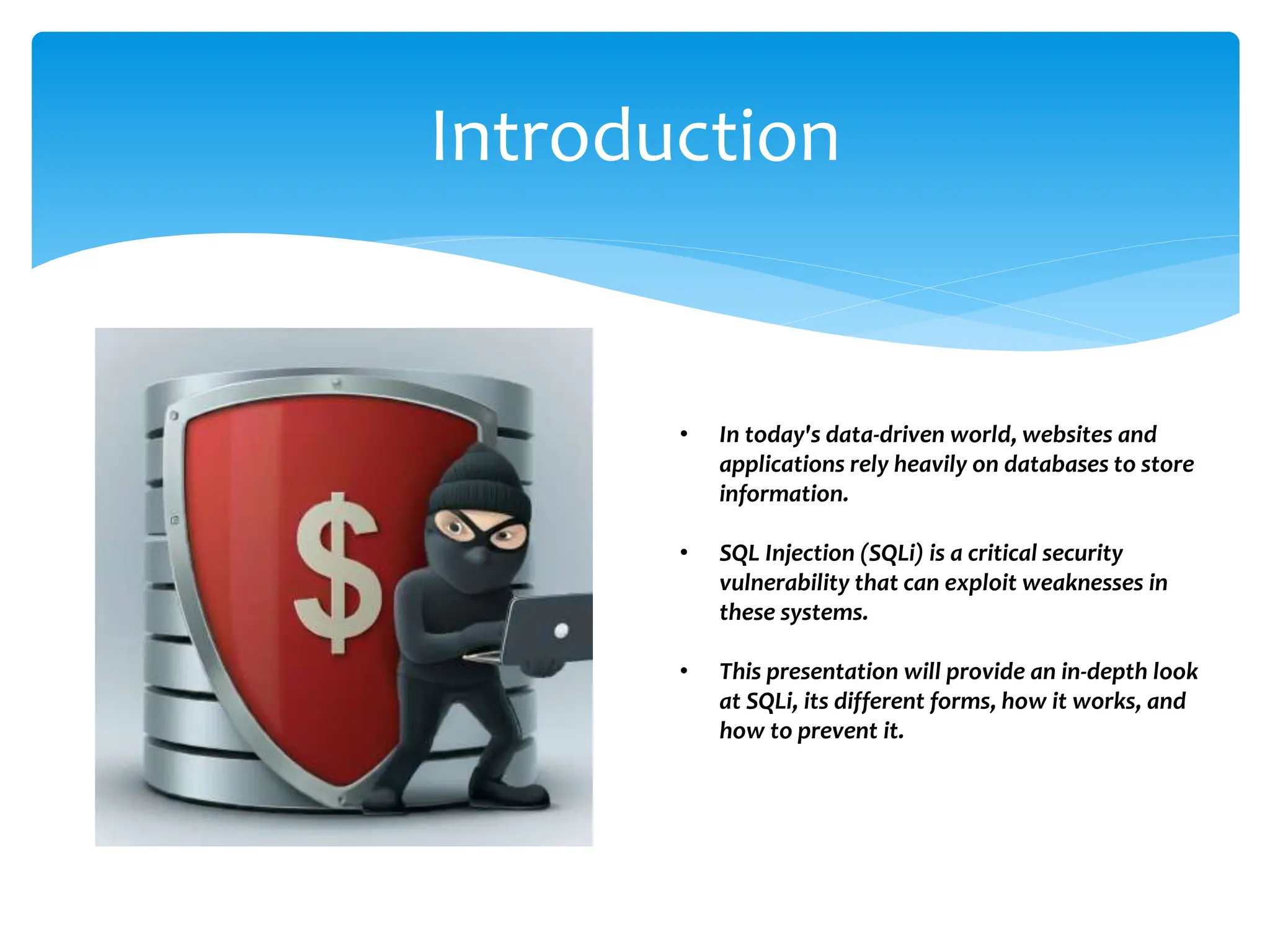 SQL Injection Introduction and Prevention | PPT