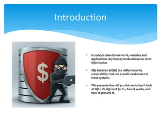 SQL Injection Introduction and Prevention | PPTX