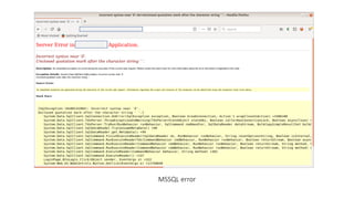 MSSQL error
 