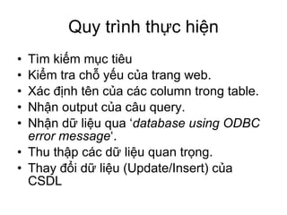Trang Query Update Sql injection demo - it-slideshares.blogspot.com
