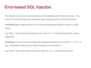 Error-based SQL Injection
 