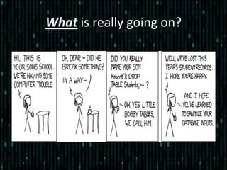 What	
  is	
  really	
  going	
  on?	
  
 