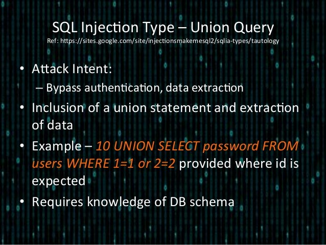 Sql Injection - Vulnerability and Security