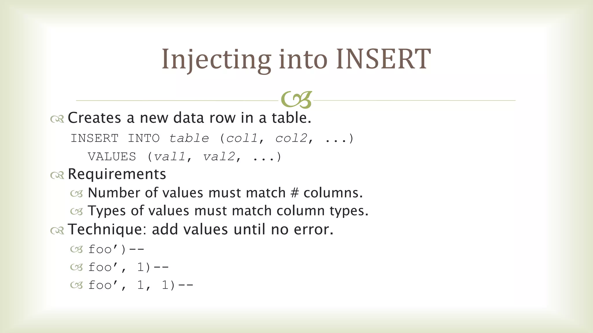 Sql injection | PPT