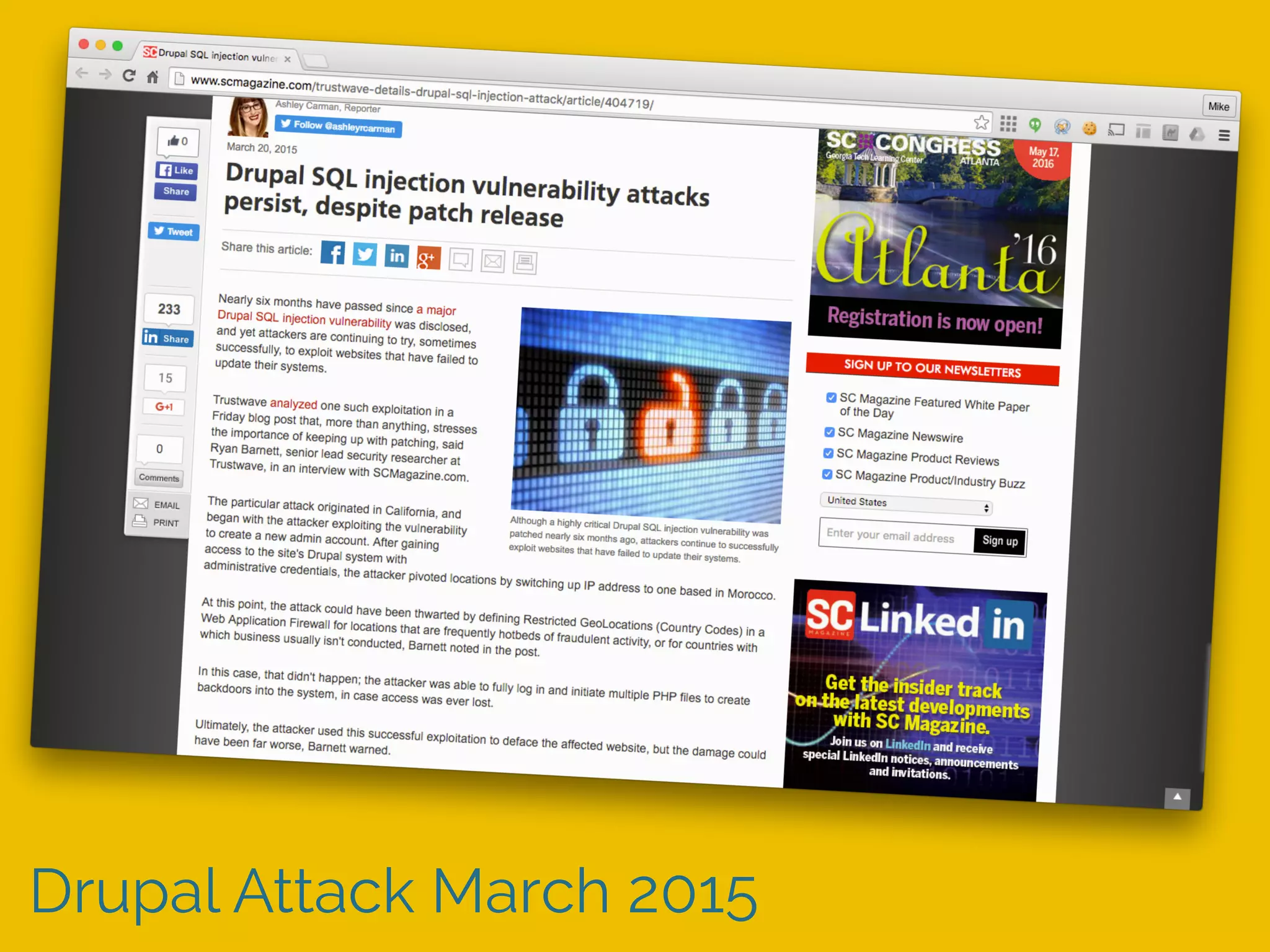Drupal Attack March 2015
 