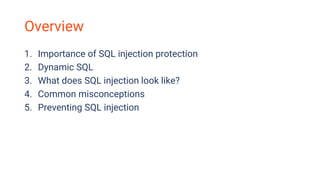 SQL Injection Attacks: Is Your Data Secure? .NET Edition | PPT