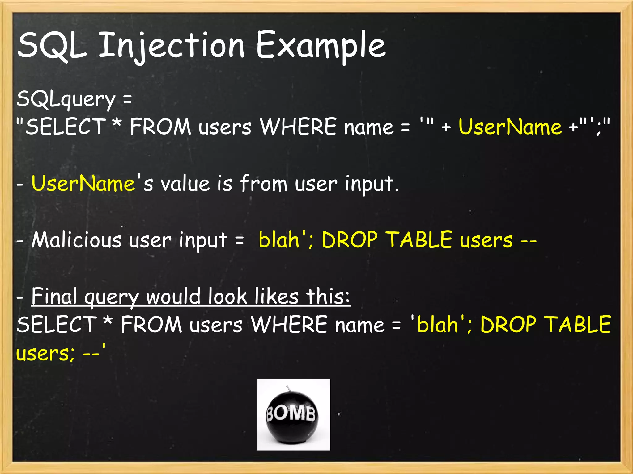 Sql injection attacks and defense presentatio 1 ppt