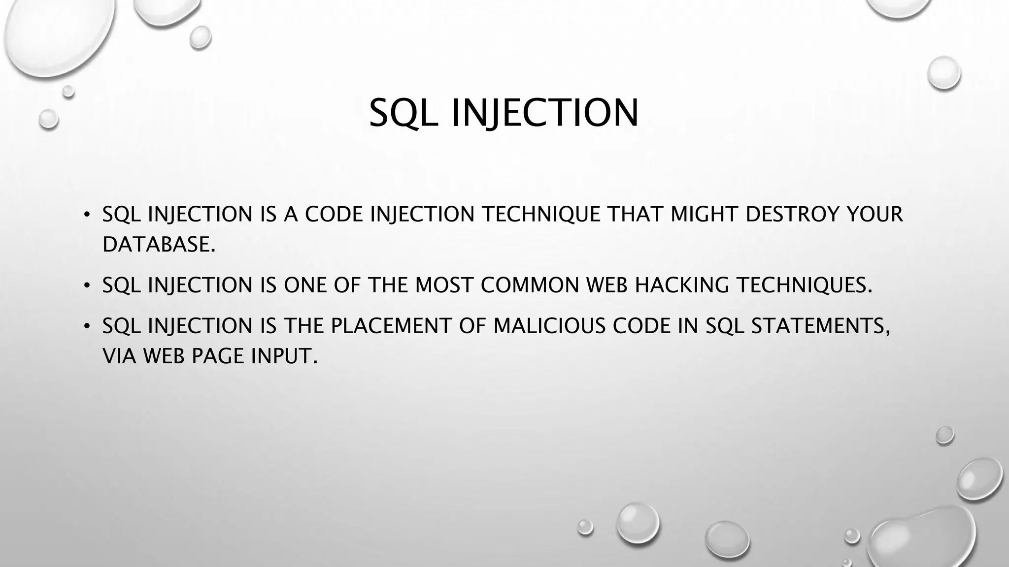 Sql injection & command injection | PPT