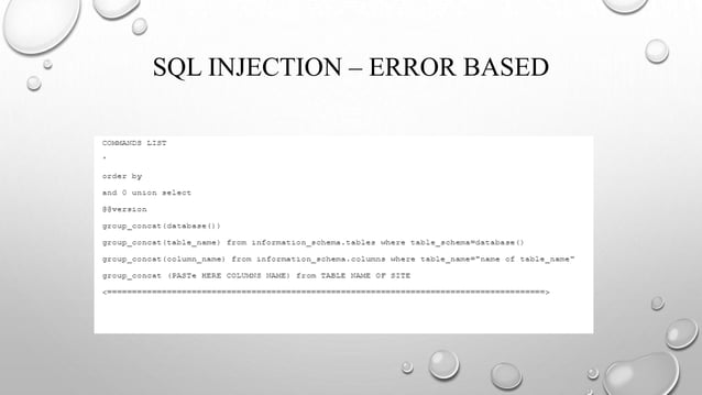 Sql injection & command injection | PPT