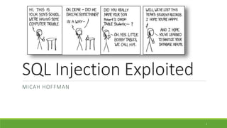 SQL Injection Exploited
MICAH HOFFMAN
1
 