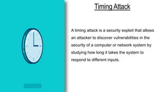 Timing Attack Example Graph Sql injection in cybersecurity | PPTX