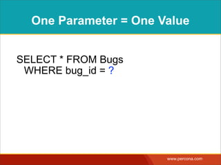 NOT A LIST OFVALUES
SELECT * FROM Bugs  
WHERE bug_id IN ( ? )
 