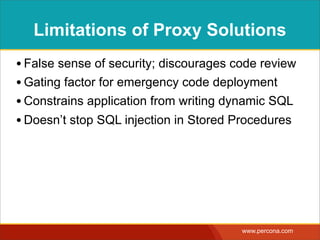 “NOSQL INJECTION”
http://www.example.com?column=password
<?php
$map = new MongoCode("function() {  
emit(this." . $_GET["column"] . ",1);  
} ");
$data = $db->command( array( 
"mapreduce" => "Users", 
"map" => $map 
) );
any string-interpolation of
untrusted content 
is Code Injection
 