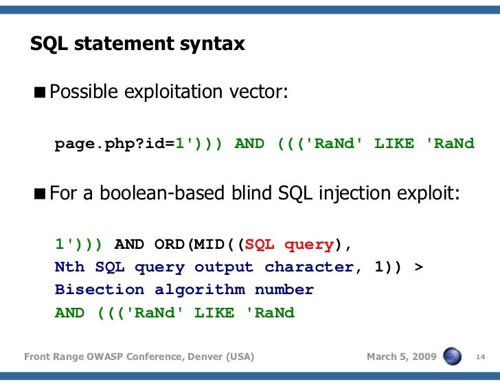 sql injection not only and 1 1 sql full form