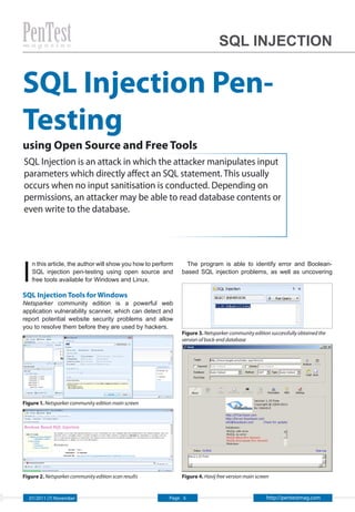 Sql injection pen_test_07_2011_teasers | PDF