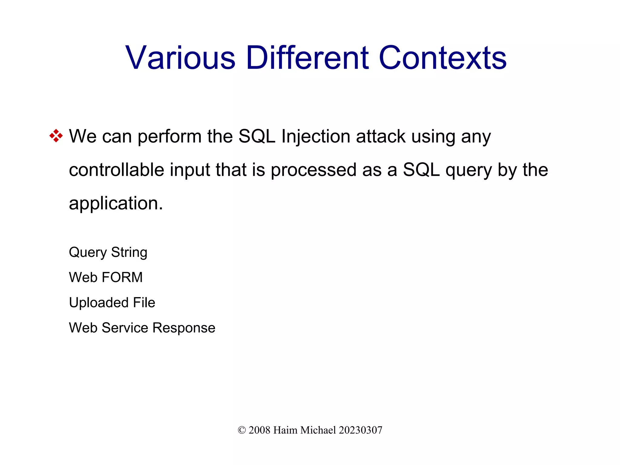 Introduction to SQL Injections | PPT