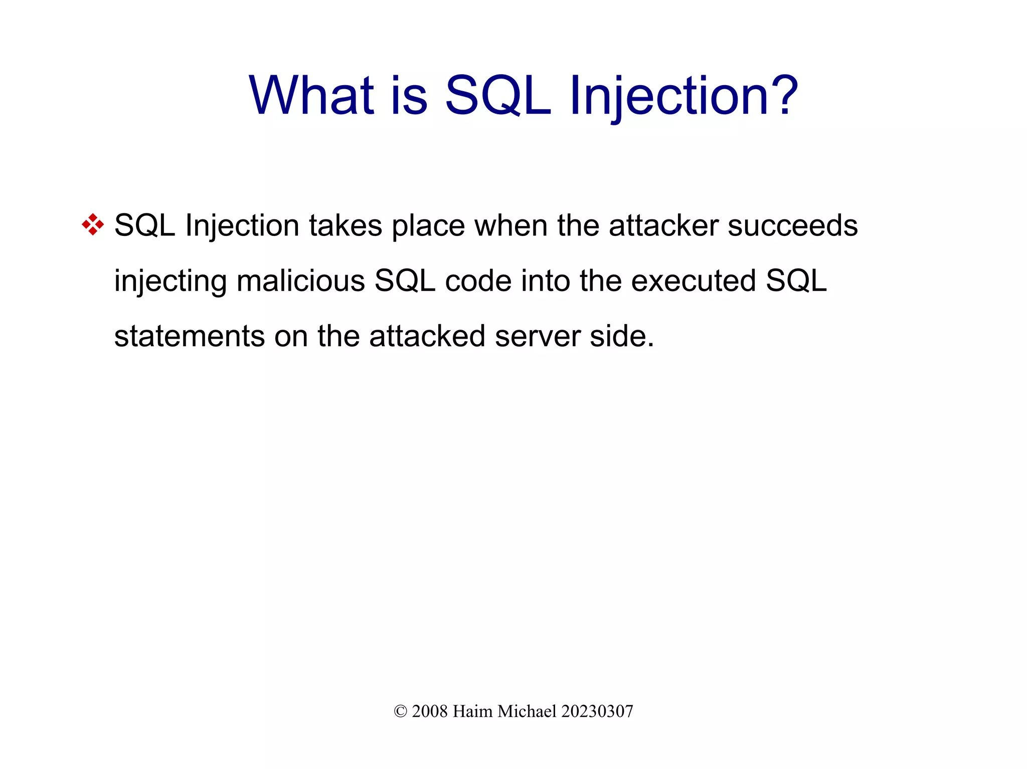 Introduction to SQL Injections | PPT