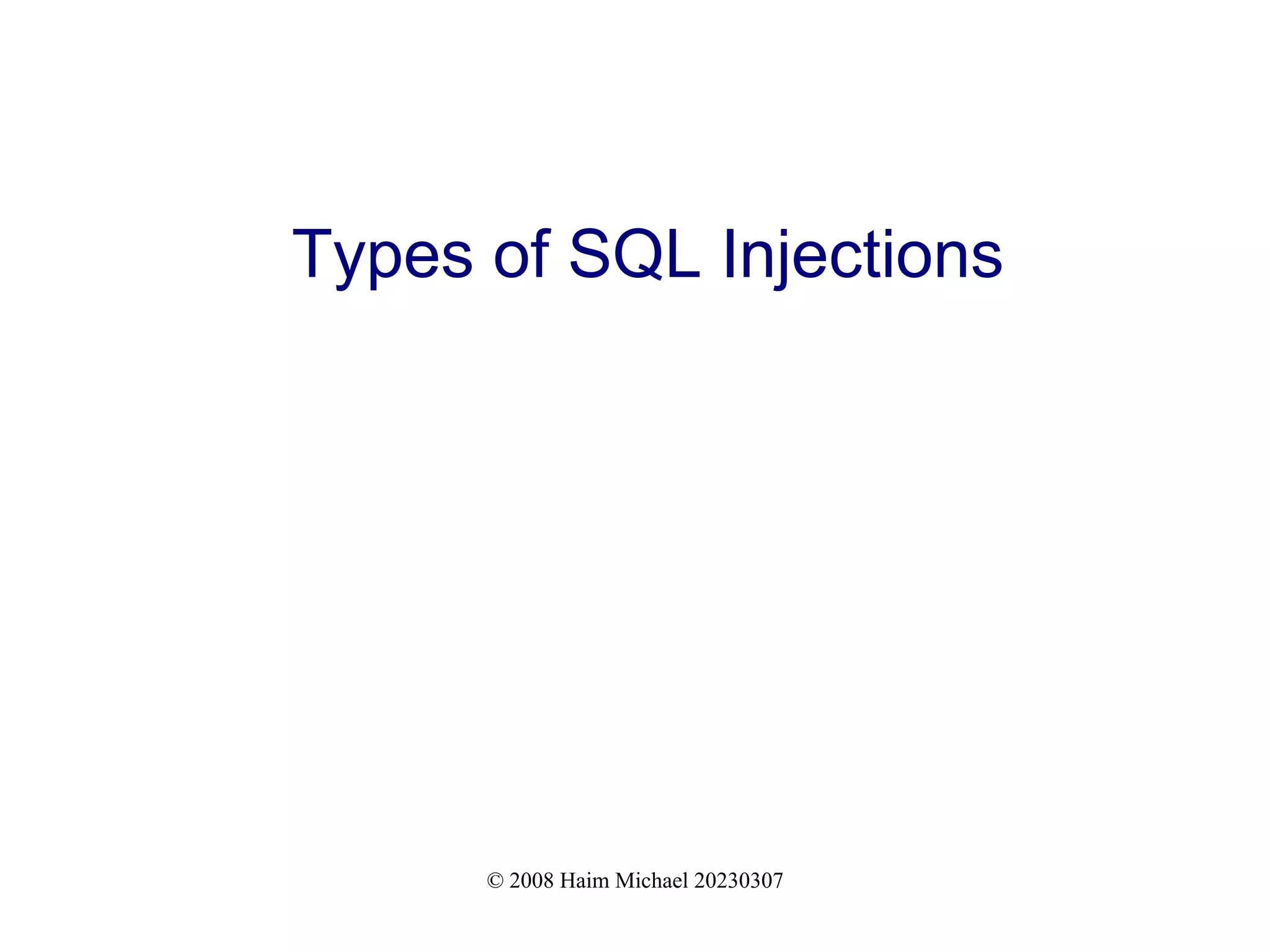 Introduction to SQL Injections | PPT