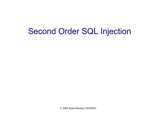 Introduction to SQL Injections | PPT