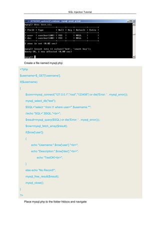 SQL Injection Tutorial | PDF