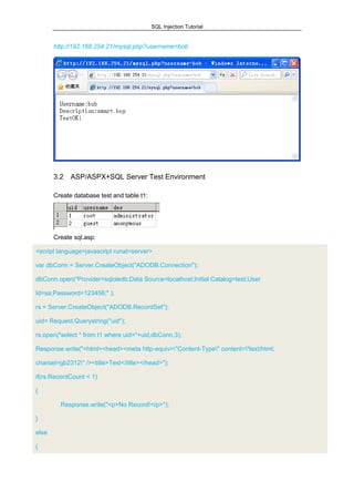 SQL Injection Tutorial | PDF