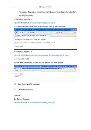 SQL Injection Tutorial | PDF