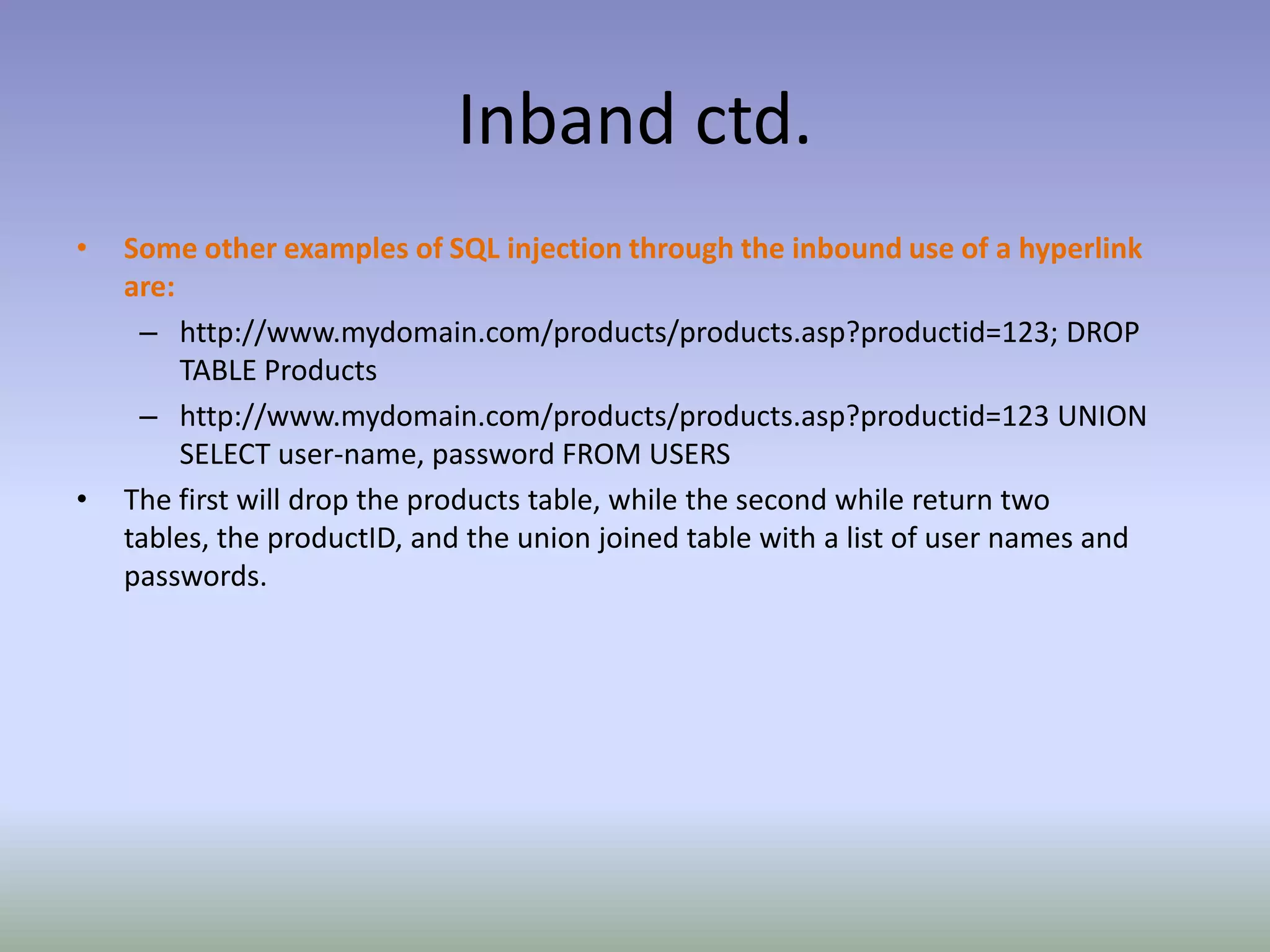 SQL Injections - A Powerpoint Presentation | PPTX