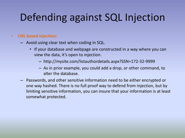 SQL Injections - A Powerpoint Presentation | PPTX