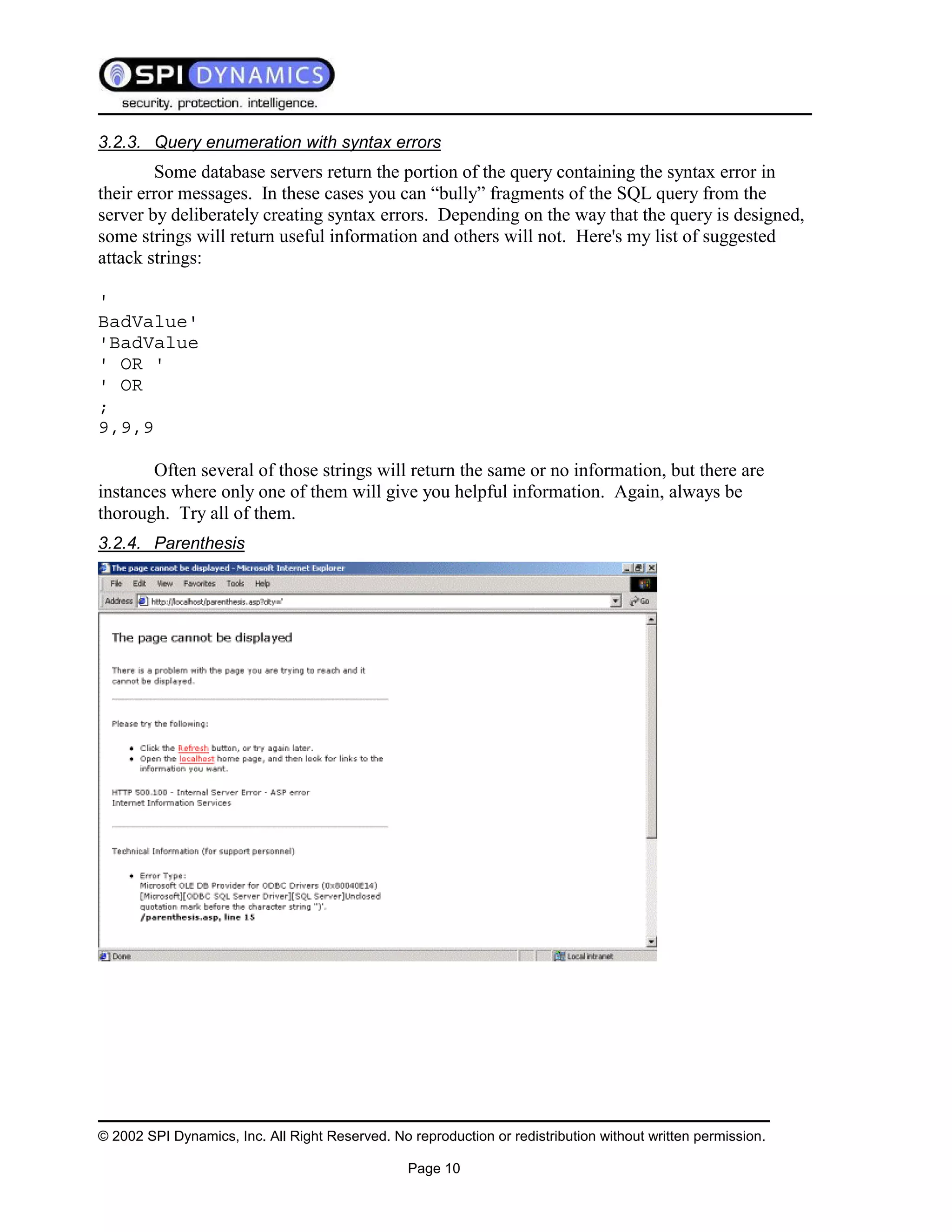 Sql Injection White Paper