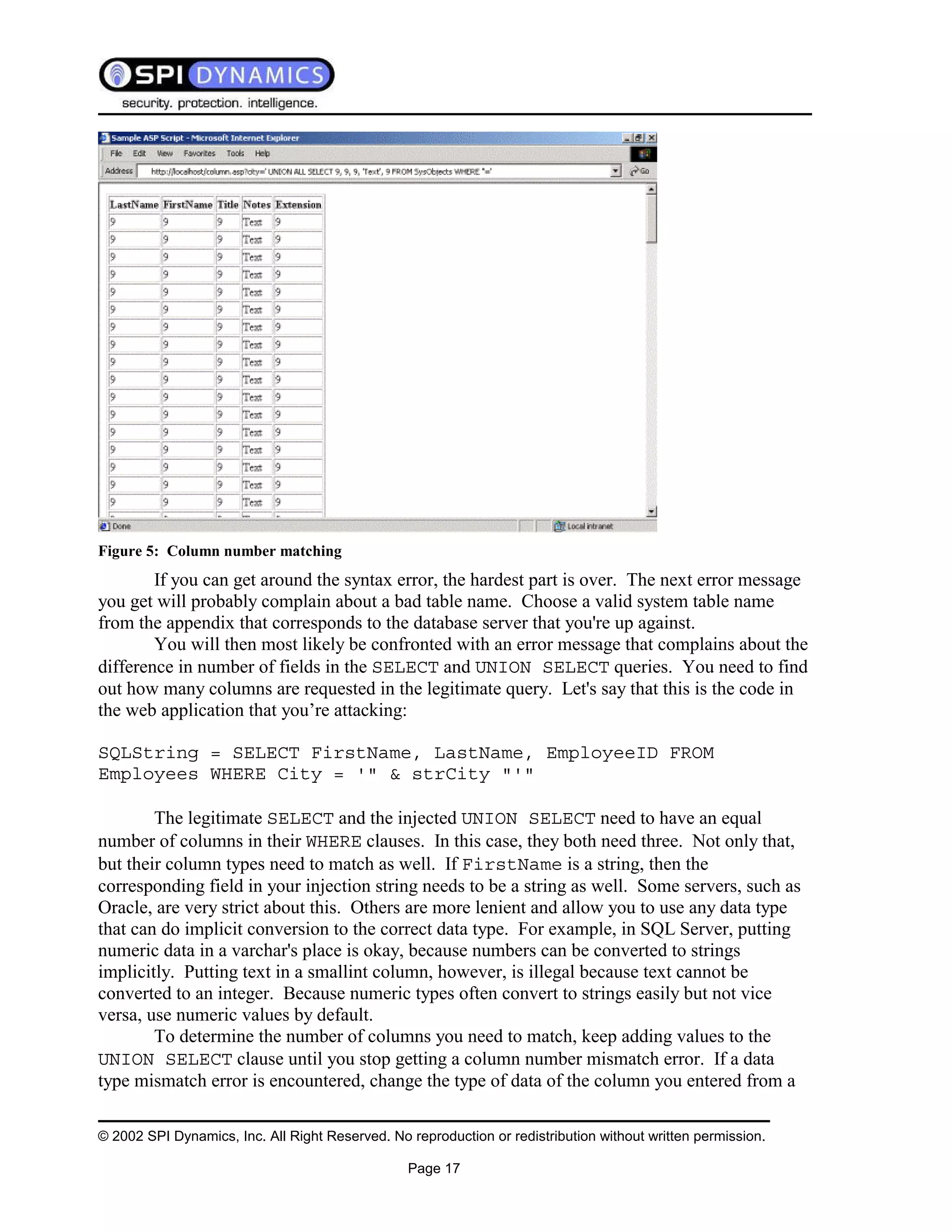 Sql Injection White Paper