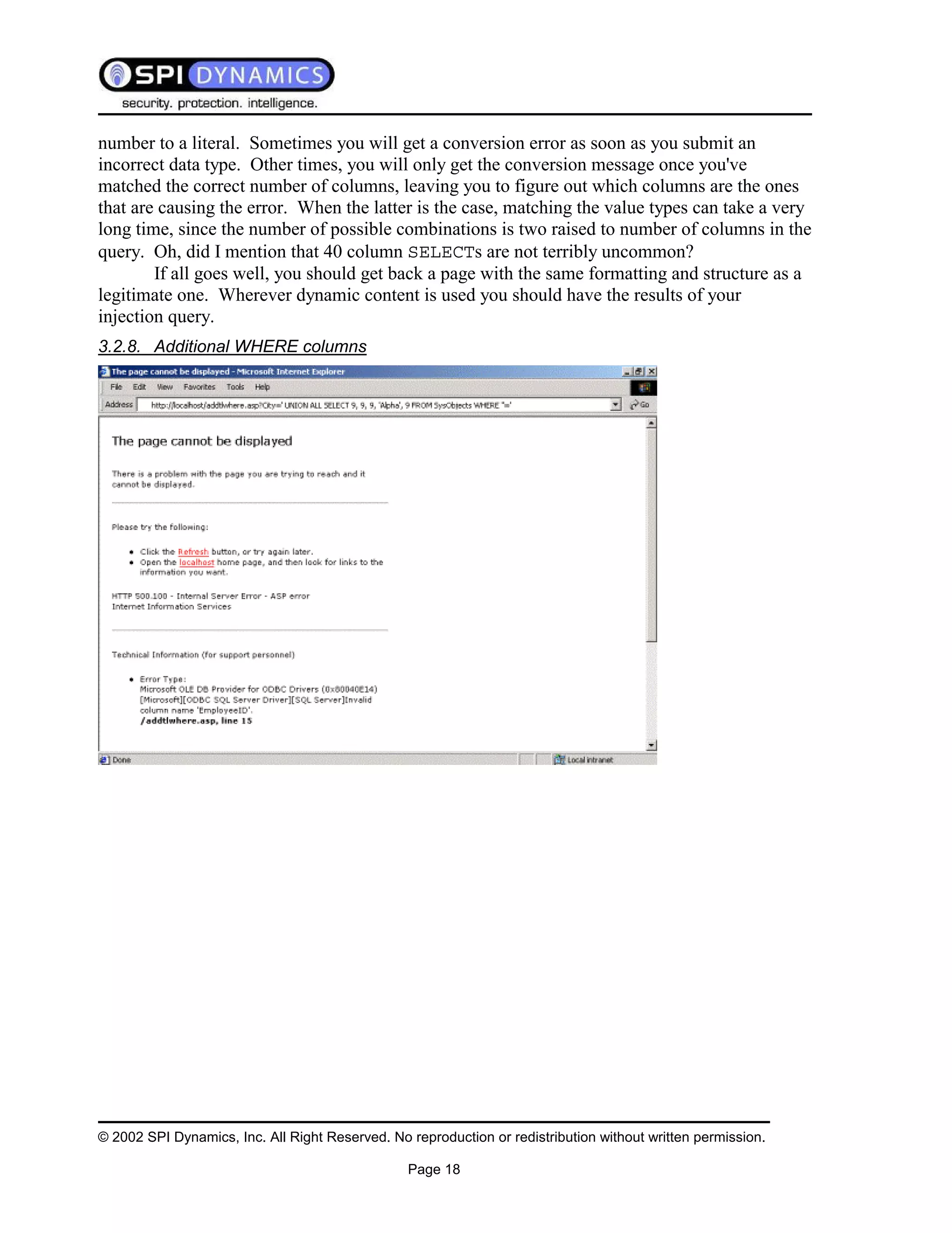 Sql Injection White Paper