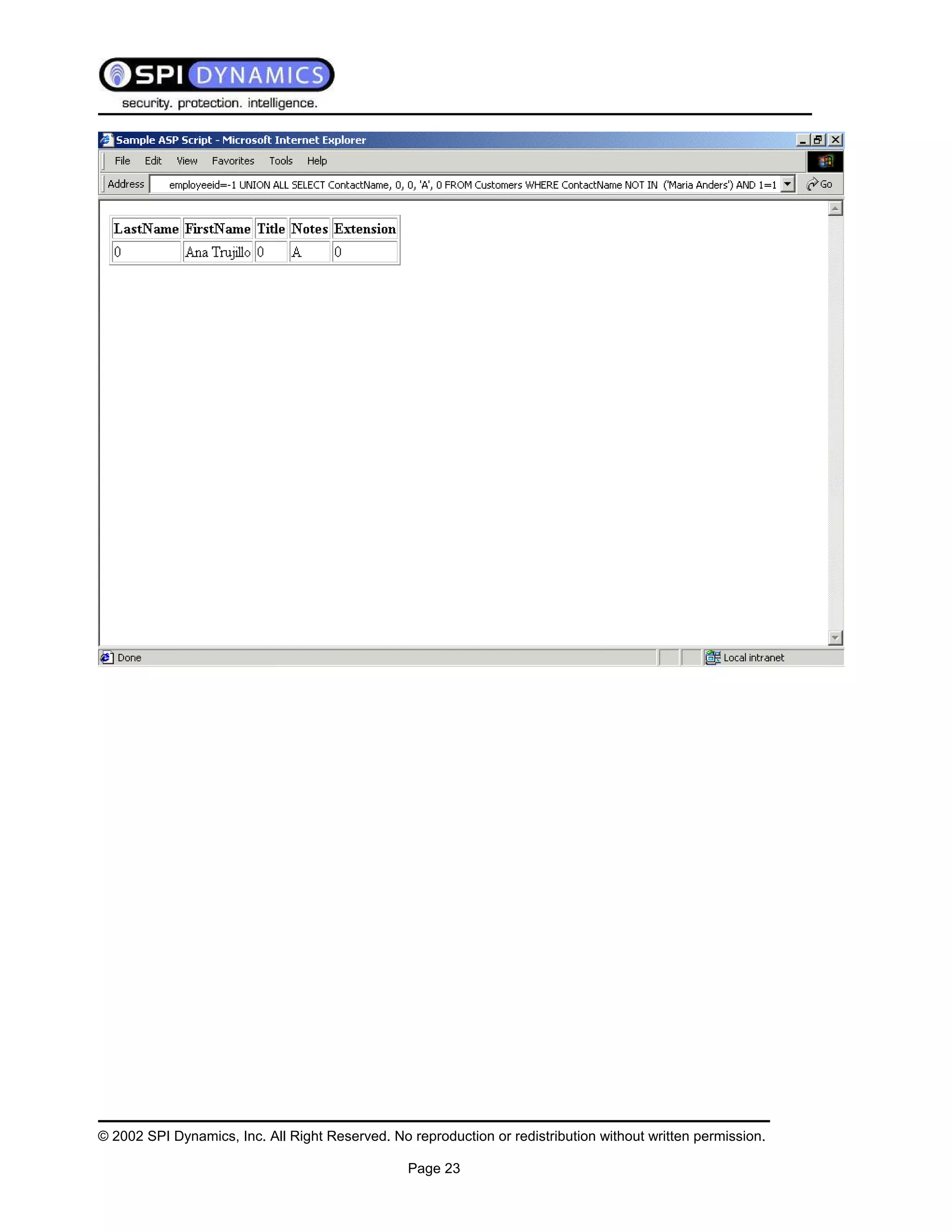 Sql Injection White Paper