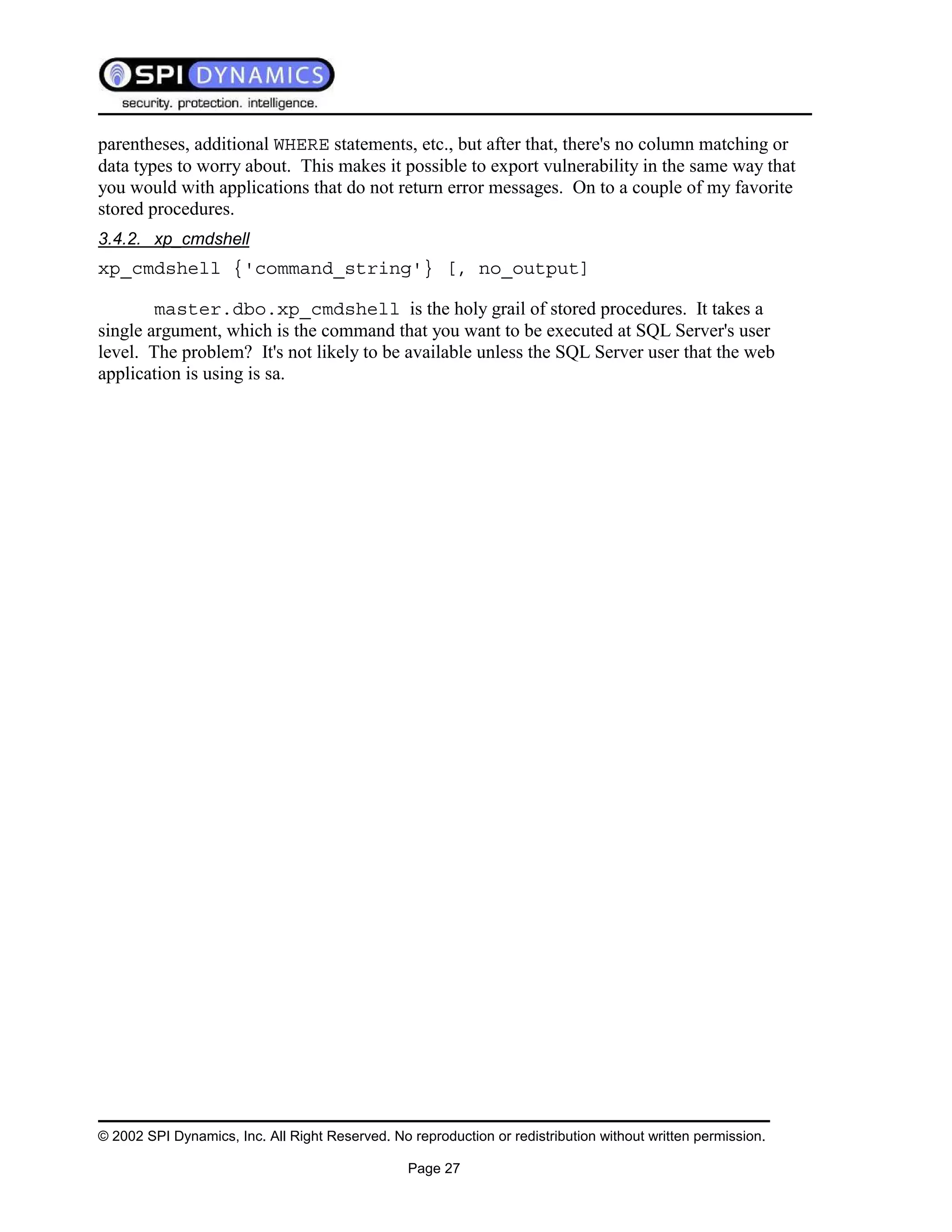 Sql Injection White Paper