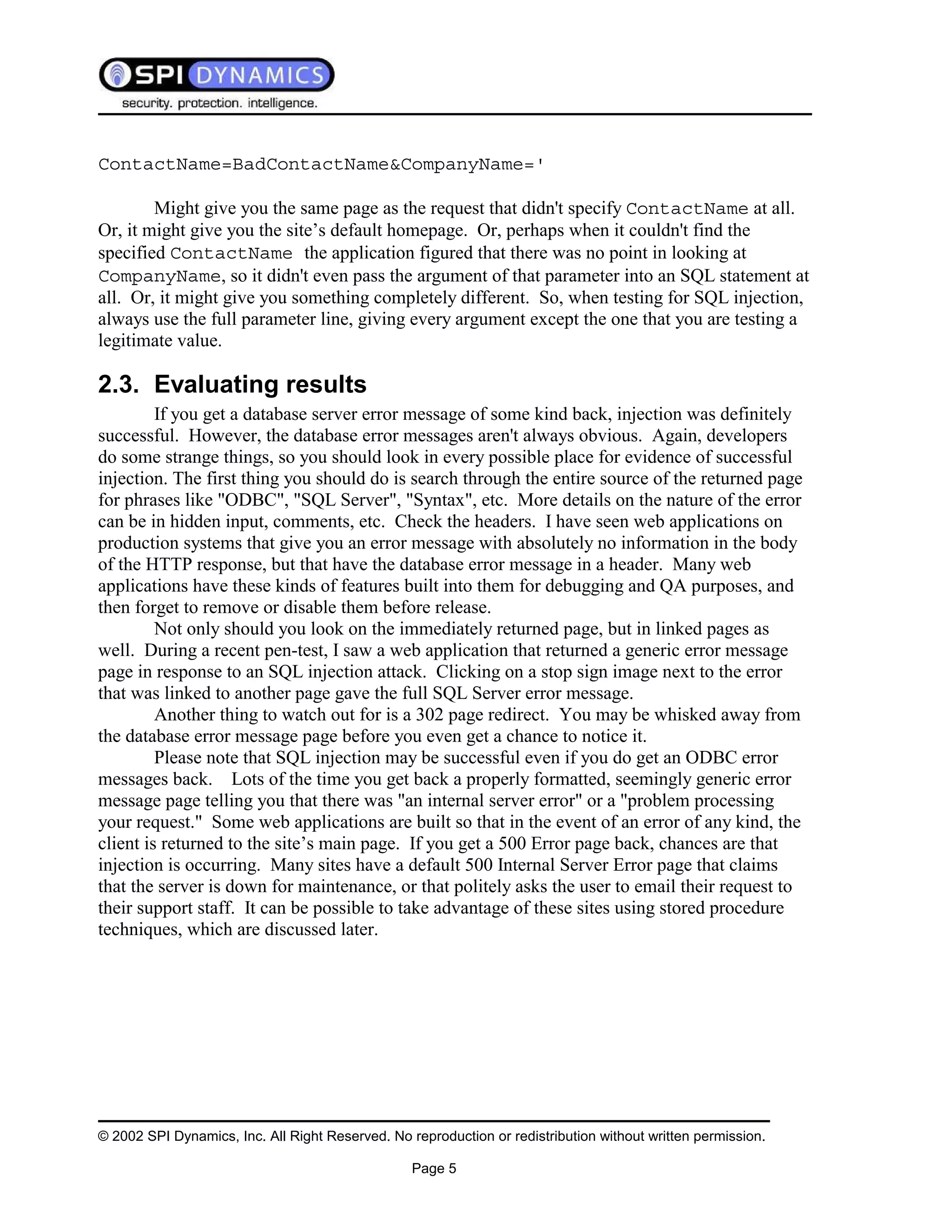 Sql Injection White Paper