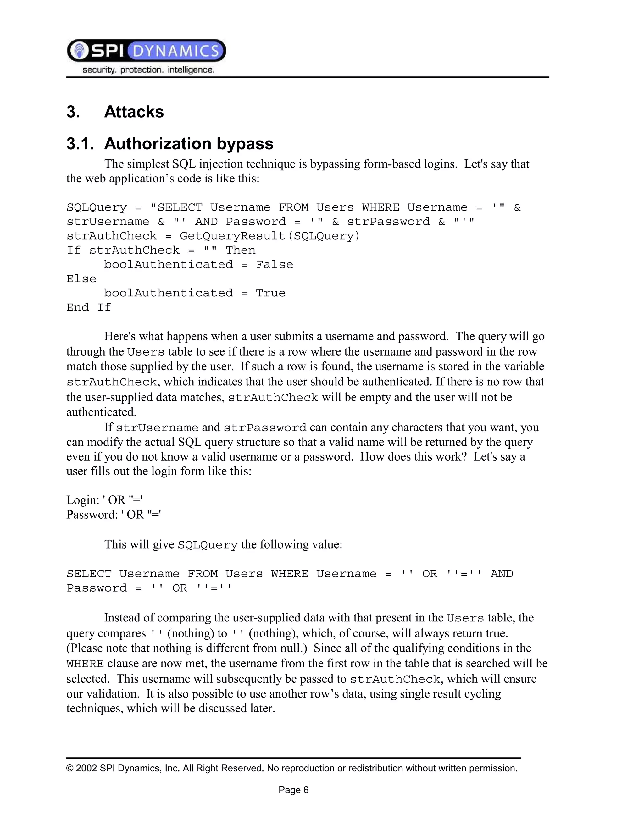 Sql Injection White Paper