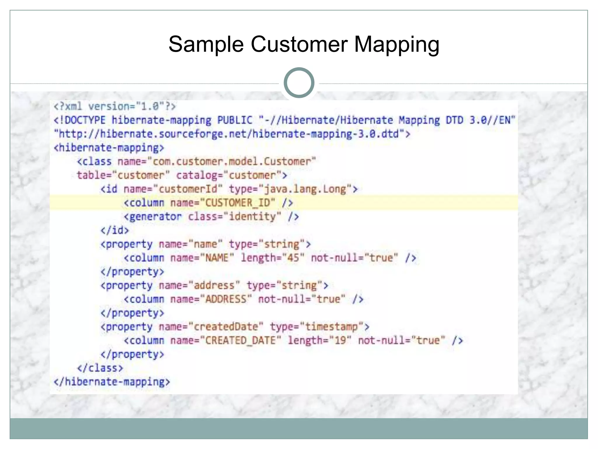 Sample Customer Mapping
 