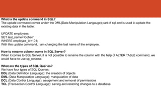SQL interview questions by jeetendra mandal - part 4 | PPT