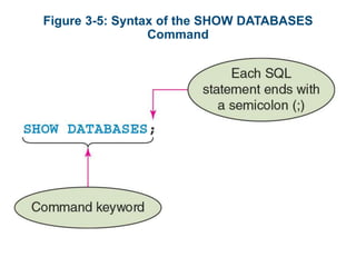 Figure 3-5: Syntax of the SHOW DATABASES
Command
 