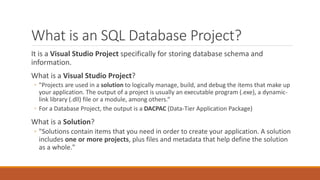 SQL in Version Control using SQL Server Database Projects | PPTX