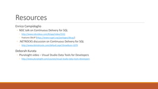 SQL in Version Control using SQL Server Database Projects | PPTX