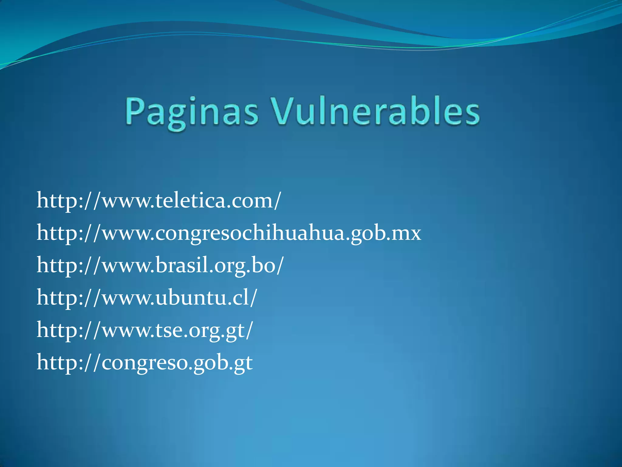 http://www.teletica.com/
http://www.congresochihuahua.gob.mx
http://www.brasil.org.bo/
http://www.ubuntu.cl/
http://www.tse.org.gt/
http://congreso.gob.gt