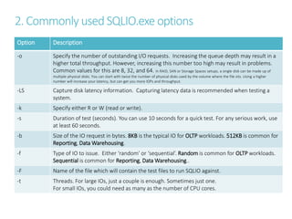 SQLIO - measuring storage performance | PPT
