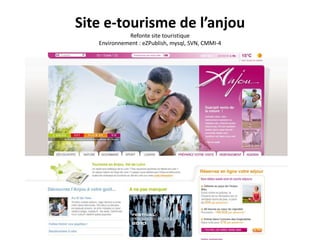 Site e-tourisme de l’anjouRefonte site touristiqueEnvironnement : eZPublish, mysql, SVN, CMMI-4