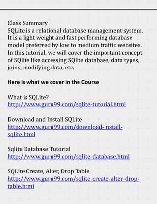 SQLite Tutorial | PDF