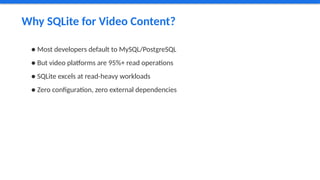 SQLite: Optimizing Read-Heavy Video Platforms with Superior Performance ...