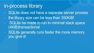 SQLite - Overview | PPTX