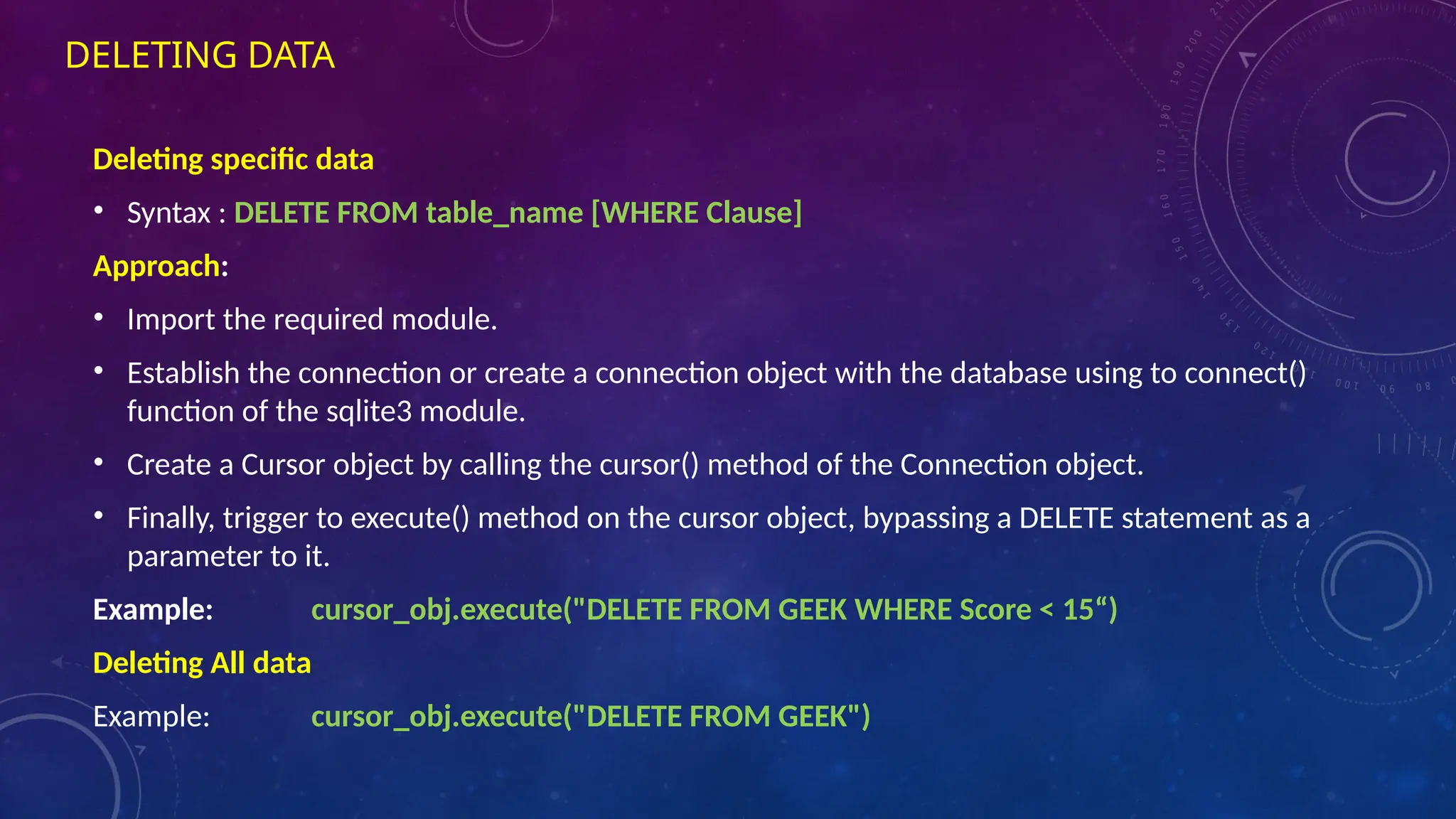 SQLite 3 chapter 4 BCA Notes Python NEP syllabus | PPTX