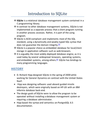 Sq lite | PDF